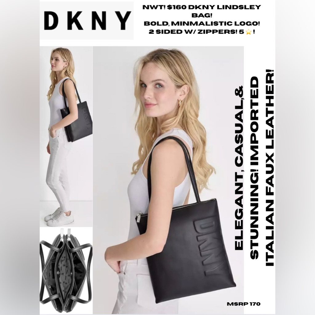 Nwt! Dkny Bold Logo Contemporary & Bada$$ Purse! Double-Sided. Versatile!